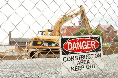 Campus construction begins with demolition of shoeboxes