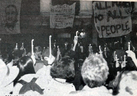 Protests during the 1991 Waterman Takeover. 