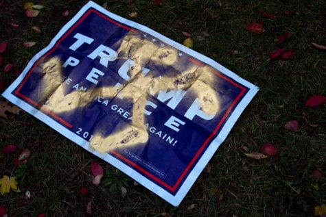 Trump sign marked with Swastika found near Hillel