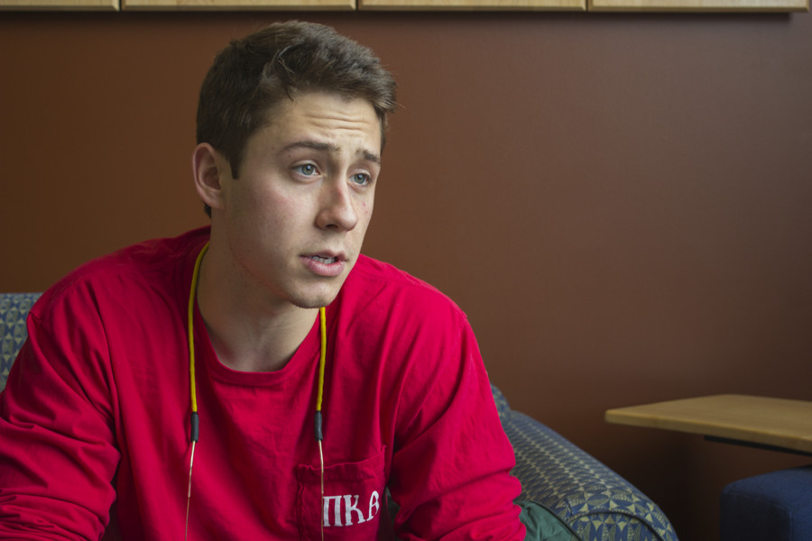 AUTUMN LEE / The Vermont Cynic
Senior Chris Petrillo discusses his plans for student government and the UVM community as the new SGA President.