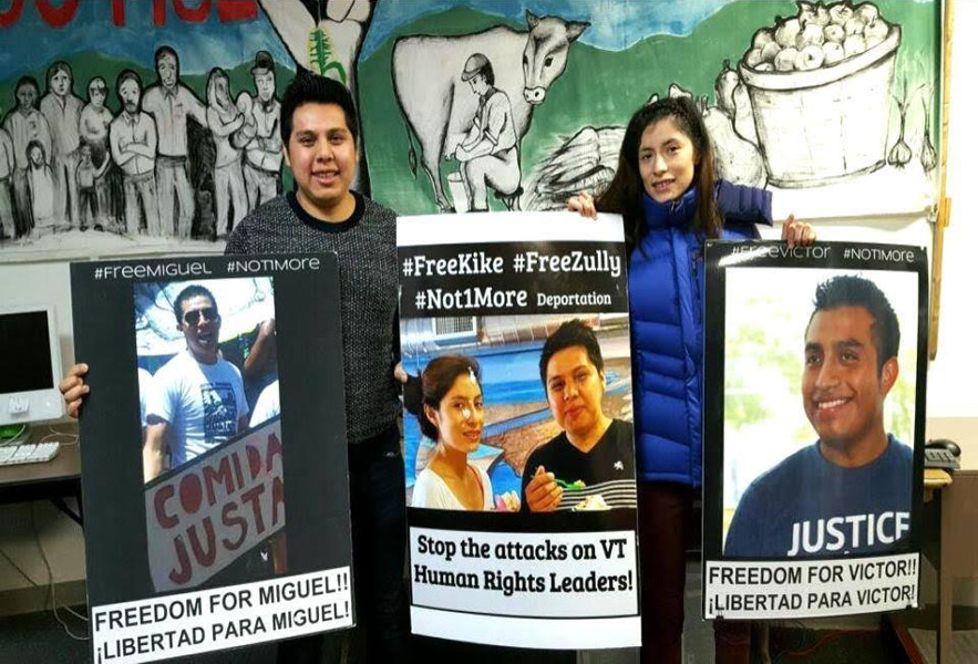 Photo courtesy of Migrant Justice
Enrique Balcazar (left) and Zully Palacios (right) are pictured. The two were recently released after being detained by ICE in New Hampshire.  