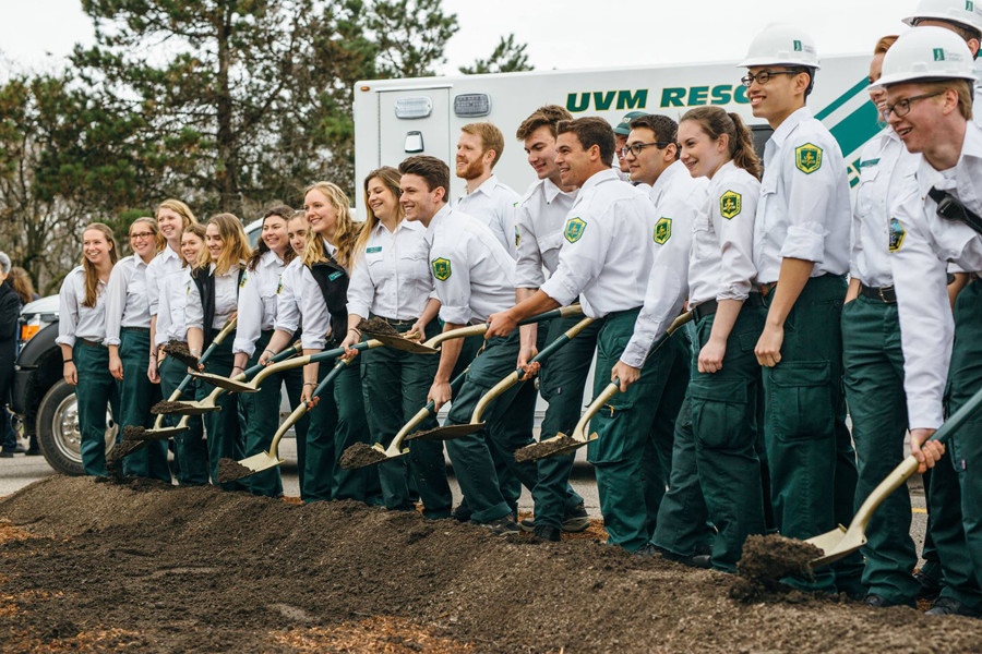 UVM Rescue volunteers break ground on the construction of the UVM Rescue building in 2017. The project cost $1.4 million. 