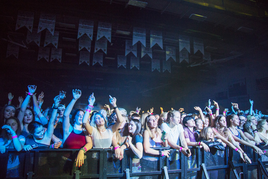 Kudu Stooge, Vundabar and Snakehips perform at UVM’s annual FallFest concert Oct. 14, 2017 in the Patrick Gym. The event sold out right before doors opened at 8 p.m.