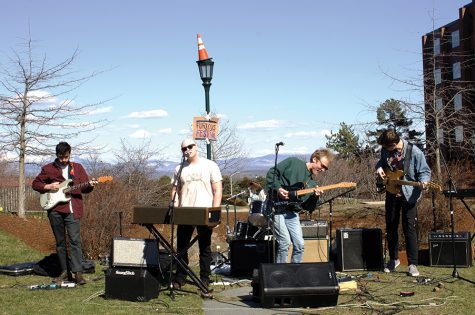 The band J Bengoy plays in the Amphitheater at the Furious Festival, a day long event that showcased student artwork and raised money for the South End Business and Arts Association April 21.