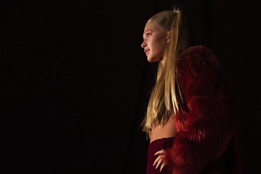 A model struts up and down the runway during thre STRUT! Fashion Show at last year’s Art Hop on Sept. 9. The event, spread out mostly along Pine Street, will display the work of over 600 artists 