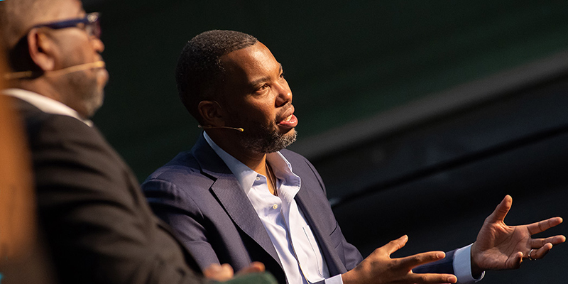 Crowds fill the gym to hear Ta-Nehisi Coates