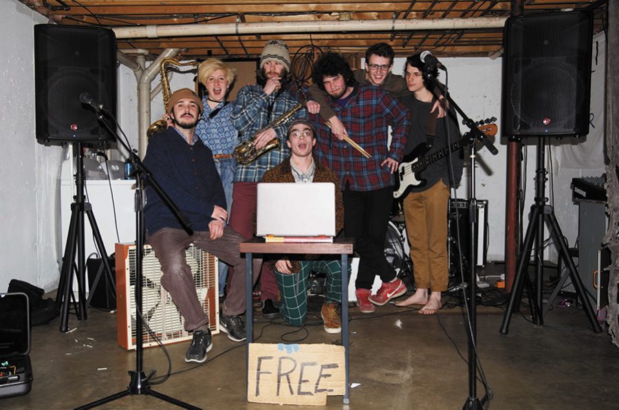 SpringFest opener Juicebox rehearses their signature sound in a Hyde Street basement April 10. Juicebox, is a “funky, jazzy-type, rappy group,” vocalist Jacob Hartman, a junior, said. 