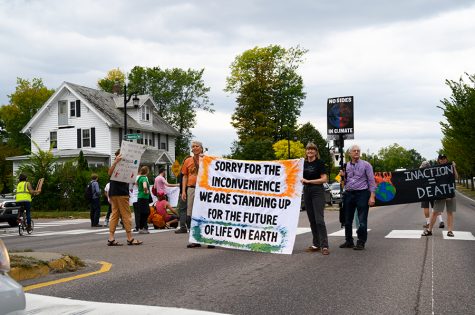Climate activists block traffic during rush hour in Burlington