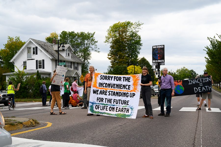 Climate activists block traffic during rush hour in Burlington