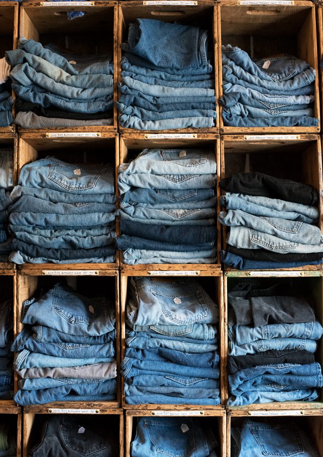 Jeans in all different sizes and colors have their own section in Old Gold.

