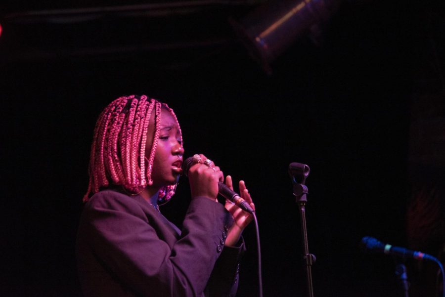 Senior Ivana Djiya performs onstage at Nectar’s, Feb. 13. Djiya also showcases her work on SoundCloud.