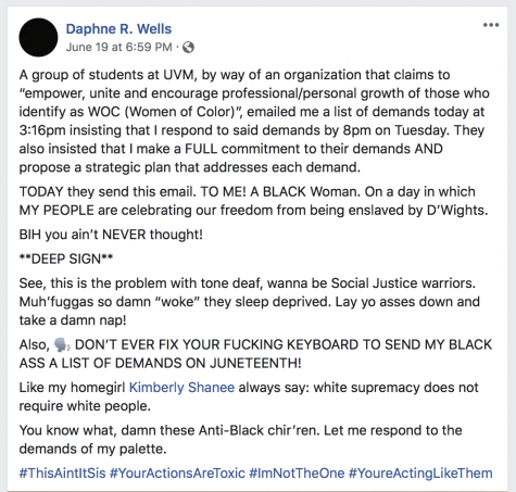Director of Student Life posts harsh words about student activists on Facebook