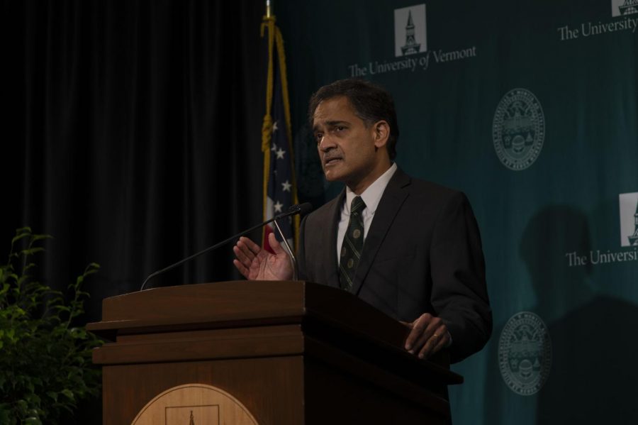 UVM President Suresh Garimella announced UVM will freeze tuition for the 2020-2021 school year at an Oct. 26 press conference, marking the third consecutive year of the schools tuition freeze. The president also announced a room and board freeze and a new scholarship for underrepresented students to attend UVM.