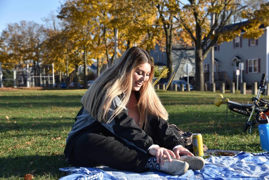 Hannah Rose poses in Roosevelt Park, Nov. 8.