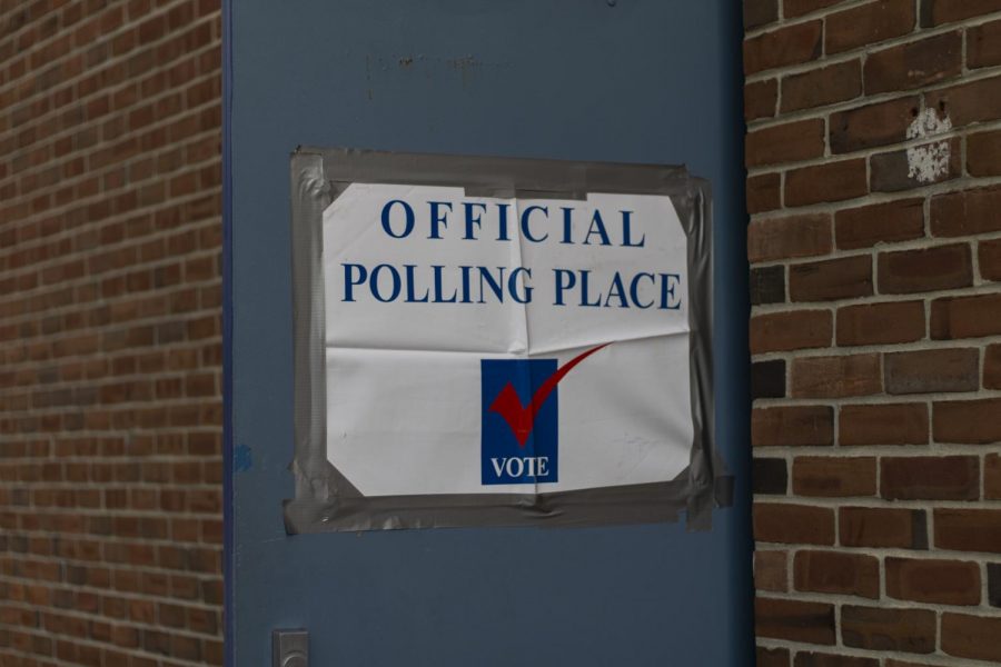 The door to the Ward 1 polling place is opened wide, welcoming Burlington residents inside to cast their ballots Nov. 3.