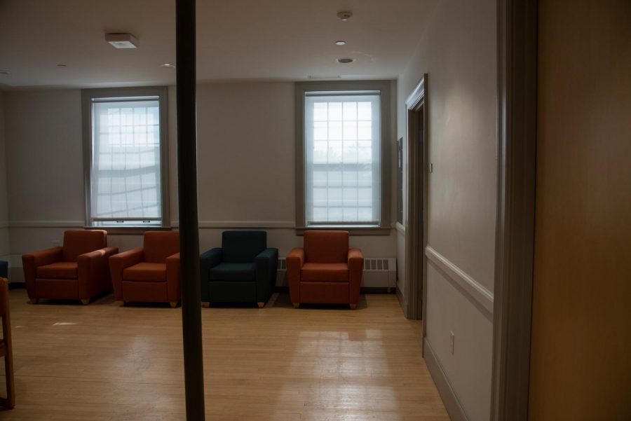 A common room inside of Slade Hall is empty Feb. 11. This is one of two common areas that students can use inside of Slade Hall.