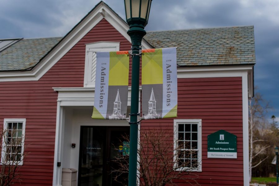 The UVM admissions building is found on South Prospect street Sunday April 10. 