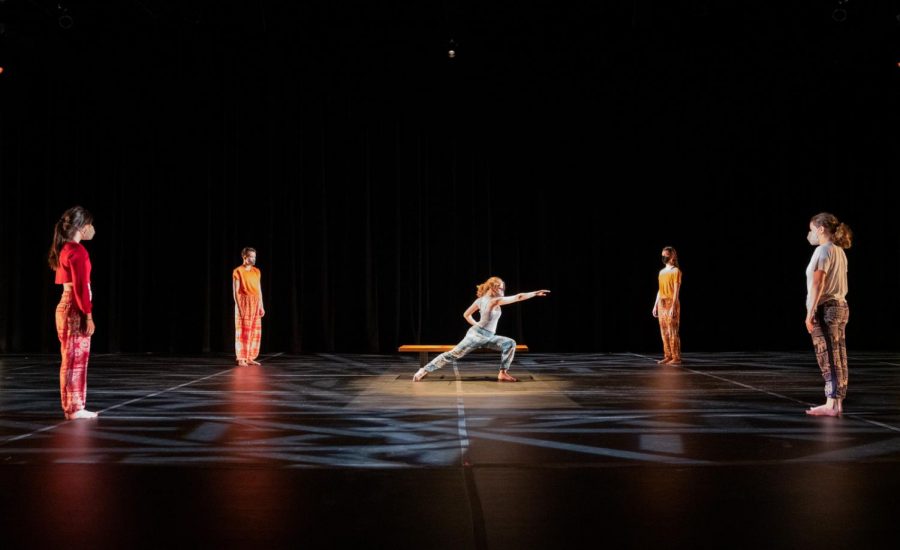 Students perform Five, choreographed by Jennilee Stocker at the Royal Tyler Theater April 17.