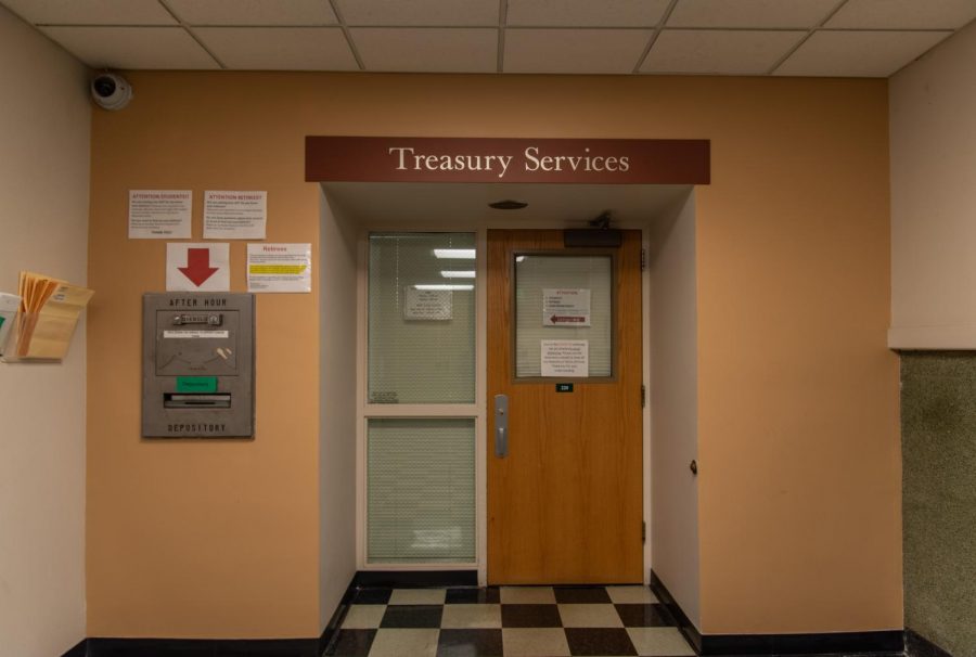 UVM’s treasury services are located on the second floor of Waterman April 20.