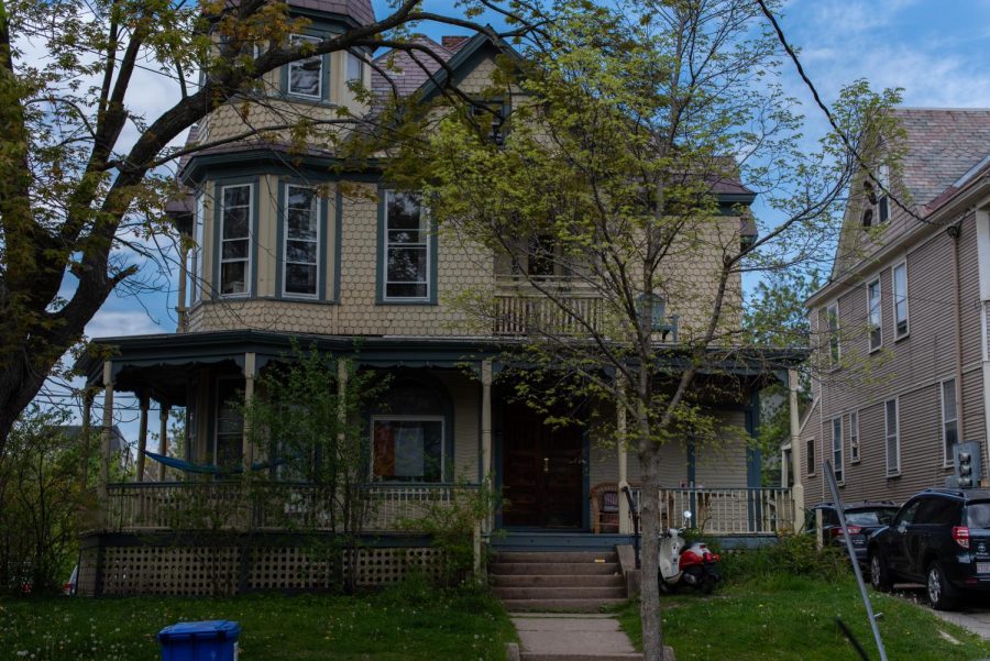 The vandalised home at 86 Buell street photographed May 16.