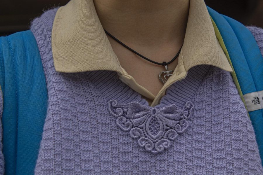 Senior Liv Marshall’s sweater and necklace as photographed Sept. 1.