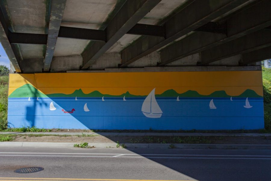 The mural is painted on the corner of Farrell and Swift Street in South Burlington.