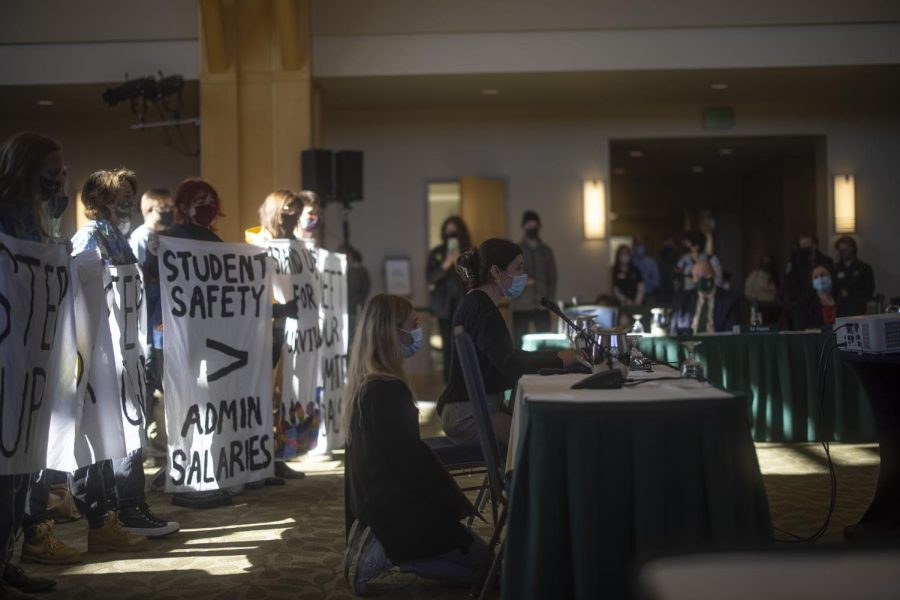 A student protestor addressed the Full Board committee during public comment Oct. 29. 