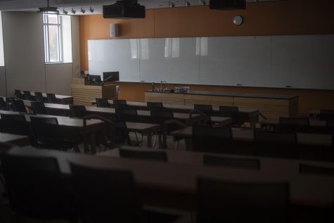 A classroom on the first floor of Innovation Hall sits empty on Jan. 13.
