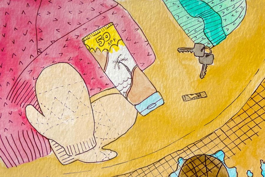 Sofia's illustration for Grace's article about sunscreen.