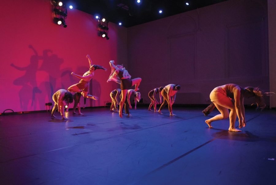 Dancers rehearse for the "Illuminate," the Senior Dance Capstone Showcase in Cohen Hall April 24.