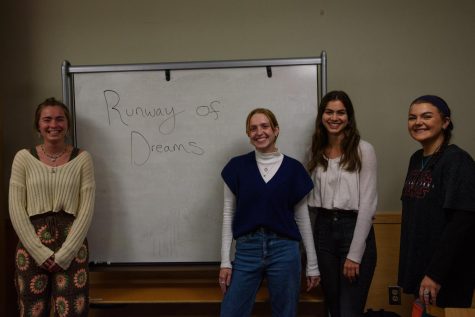 Juniors Lucy Powell, club treasurer, co-presidents Jillian Conway and Sierra Sabec, and Lily Edge, vice president, are members of UVM club Runway of Dreams.