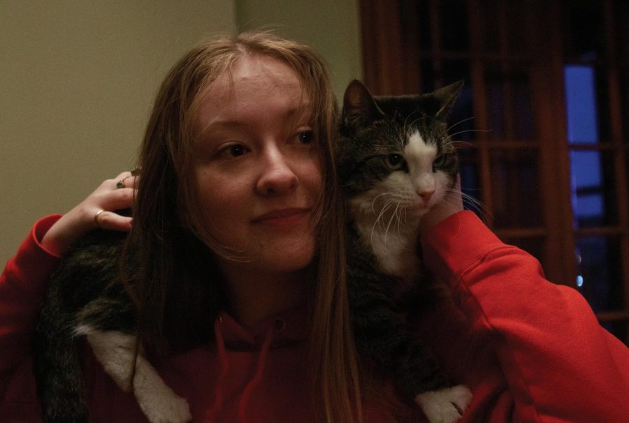 Sophomore Kai Myers lives in Redstone Hall with her cat named Alchemy, who has helped her make new friends. 
