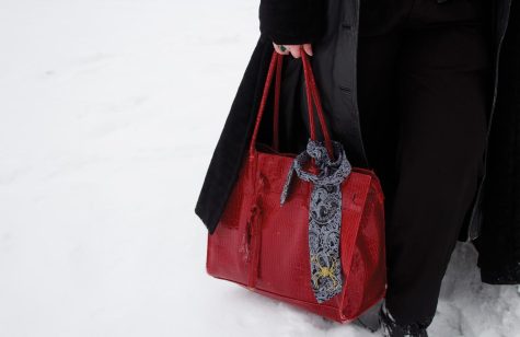 Buntin’s “big red purse” is an item she cannot leave the house without.