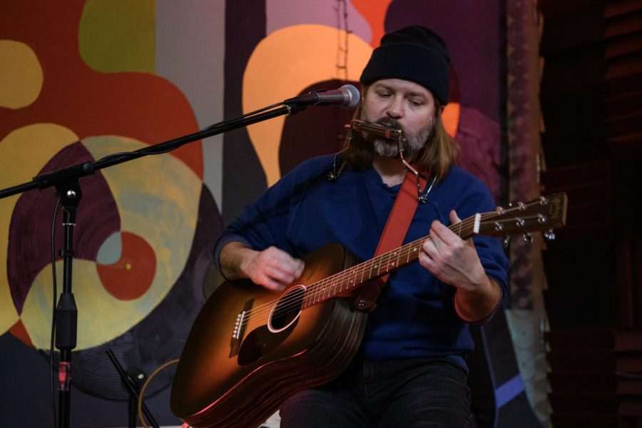Danny LeFrancois of Burlington-based Danny & the Parts performing at WRUV during their “Exposure” show Feb. 8.
