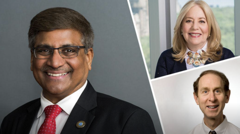 Clockwise from left: Sethuraman Panchanathan, Michele Cohen 72 and Mark Levine.
