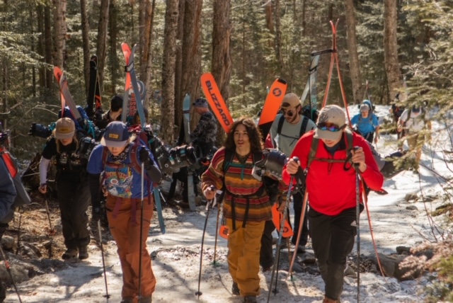 Students at Tuckerman's Ravine located on Mt. Washington. 