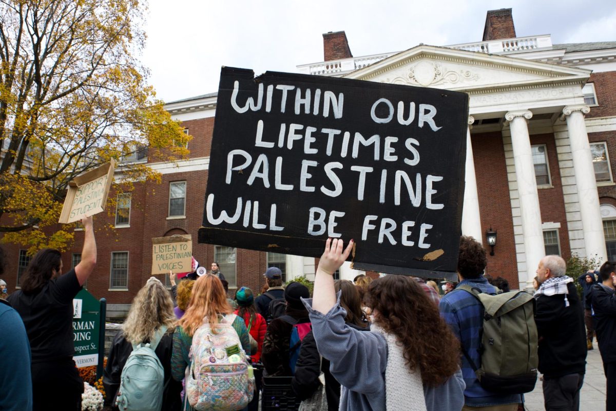 Speakers at the protest called for a free Palestine and spoke out against censorship.
