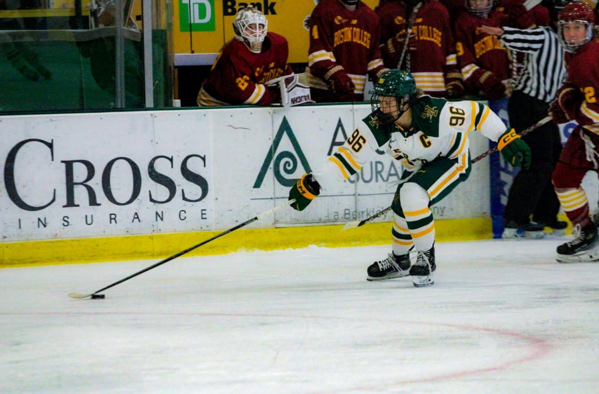 UVM women’s ice hockey loses 6-3 against Boston College Nov. 10.
