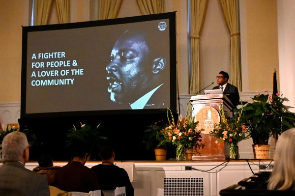 Dr. Damon A. Williams returns to UVM as a keynote speaker in an event honoring Dr. Martin Luther King Jr. in the Ira Allen Chapel Jan 25. 