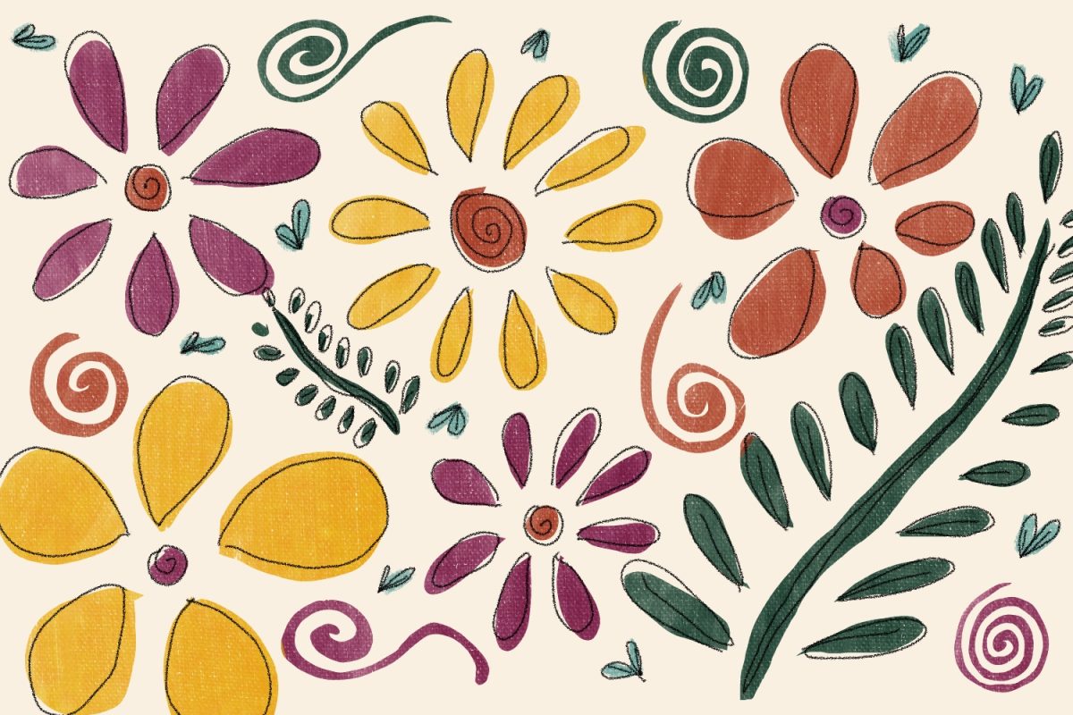Mollys illustration for the culture staff recommendation column about spring break featuring an assortment of illustrated foliage.