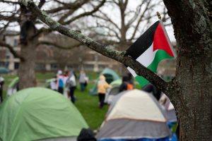Live Updates: Students hold encampment for divestment on Andrew Harris Commons
