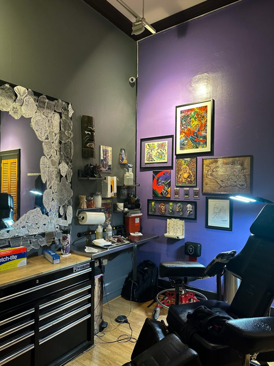 A tattoo artist’s workspace at Body Art Tattoo Studio March 30.
