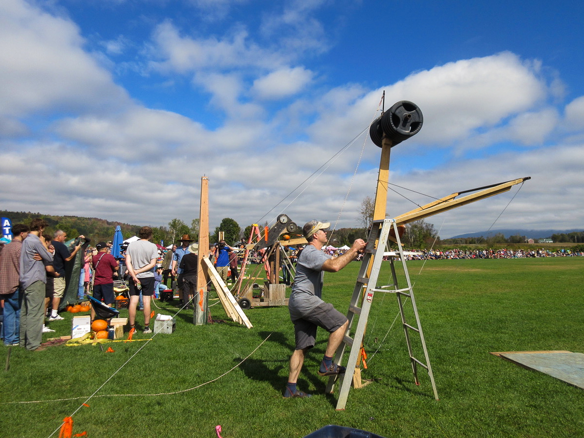 Pumpkins were catapulted at the 15th annual Vermont Pumpkin Chuckin’ Festival Sept. 29.