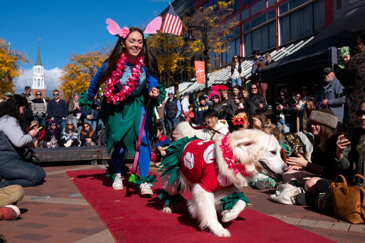 Lilo and Stitch run down the red carpet.