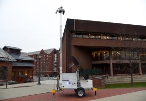 An LVT camera outside of Howe Library Nov. 10.