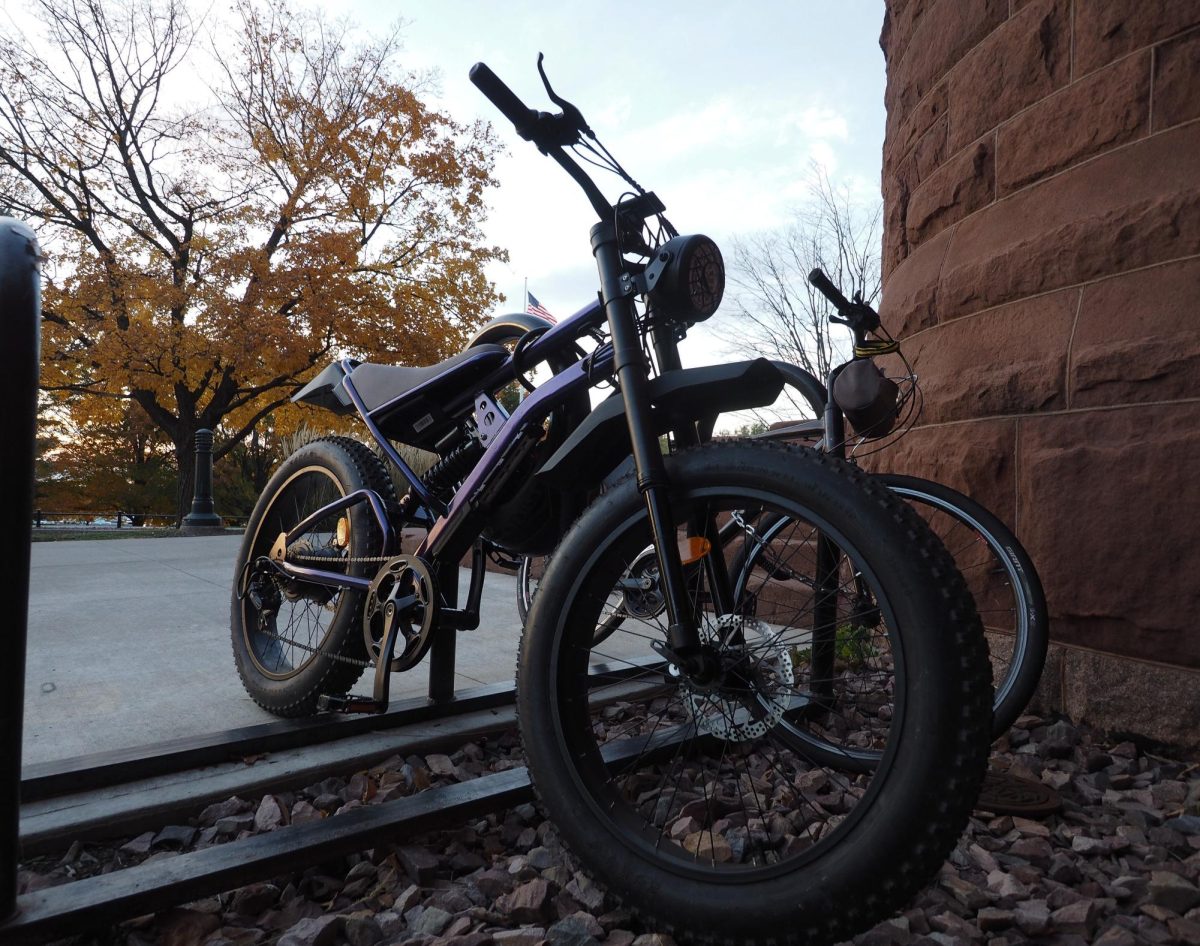 A motorbike was parked outside of Billings Hall Oct. 31.