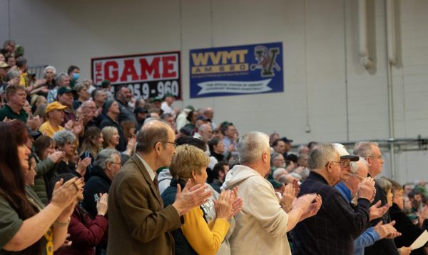 Men’s basketball season ticket holders cheer on the team Feb. 13.
