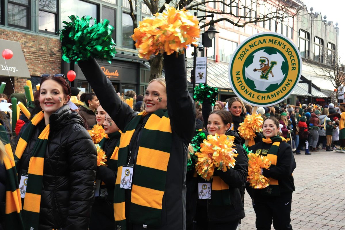 The cheerleading squad hypes up the crowd Jan. 26.