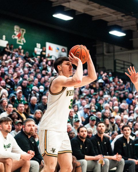 Men's basketball beats UNH 64-57 March 8. 