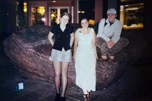 Robin Allen with friends on Church Street. 